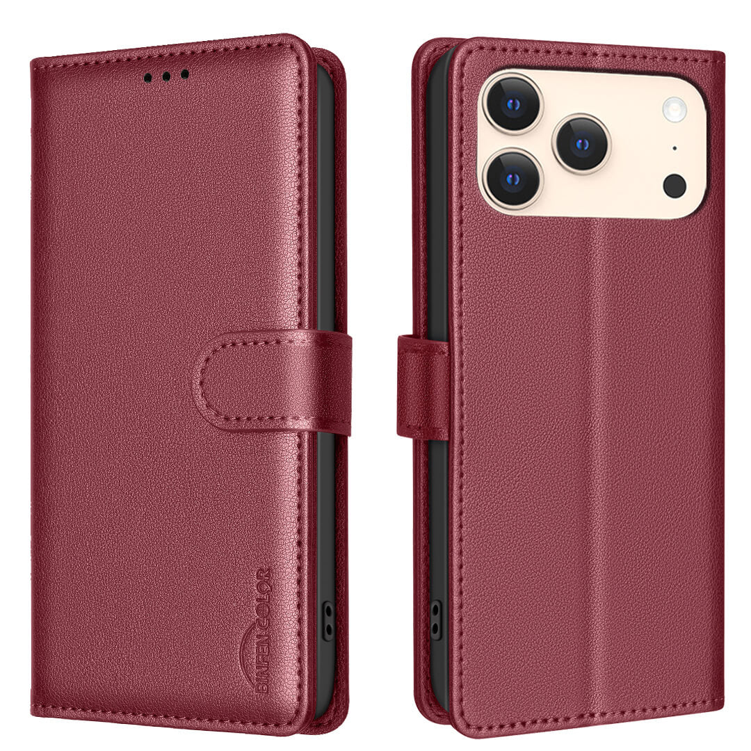 iPhone 17 Pro - BINFEN Leder Etui Hülle mit RFID Blocker - Image 6