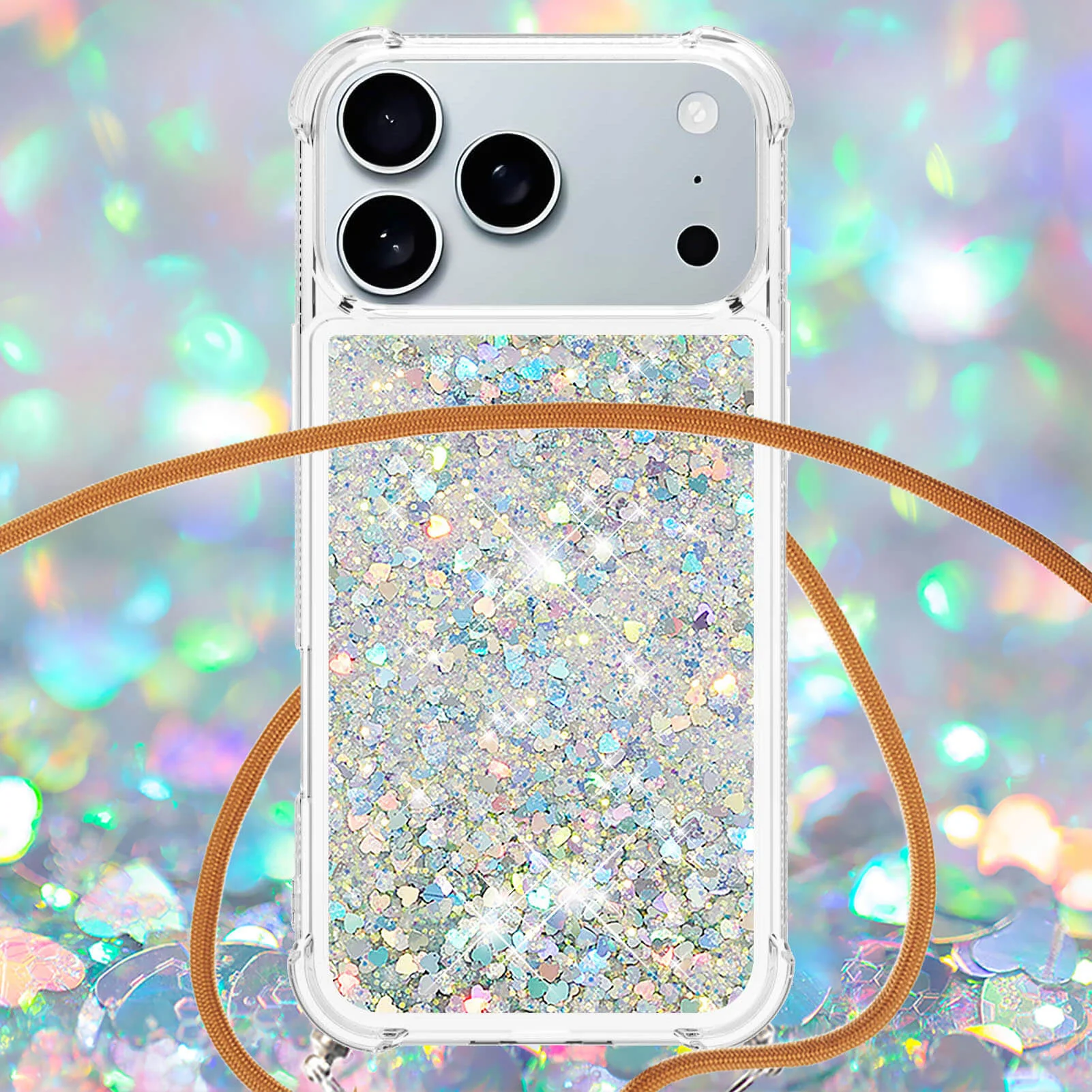 iPhone 17 Pro - Glitzer Hülle mit Kordel - Image 34