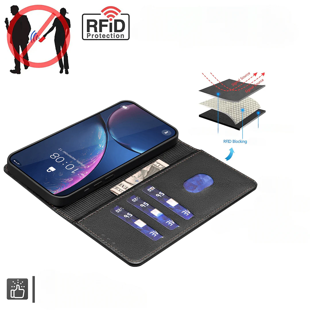 iPhone 17 Pro Max - BINFEN Leder Etui Hülle mit RFID Blocker - Image 2