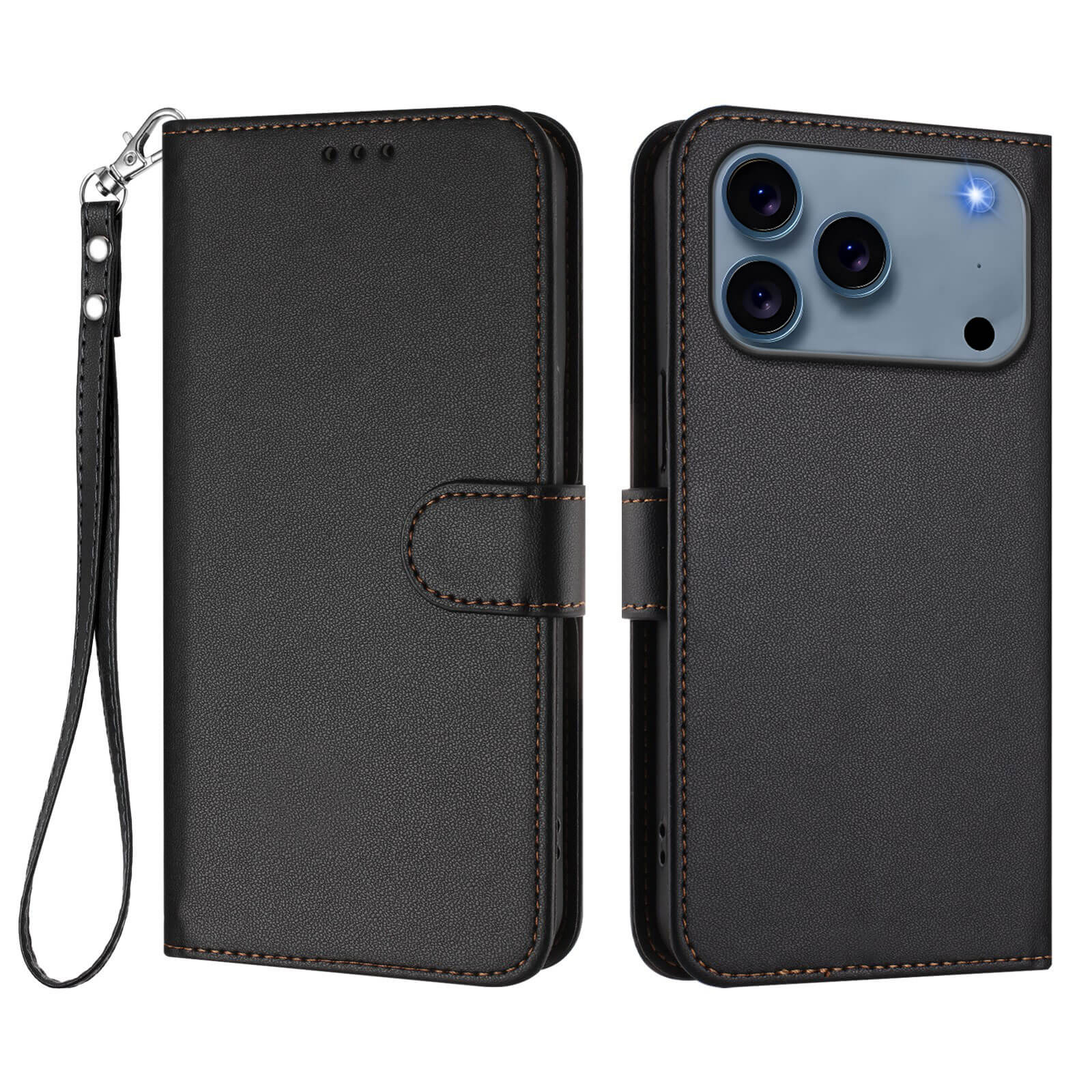 iPhone 17 Pro Max - Glänzendes Hüllen Etui mit Handschlaufe