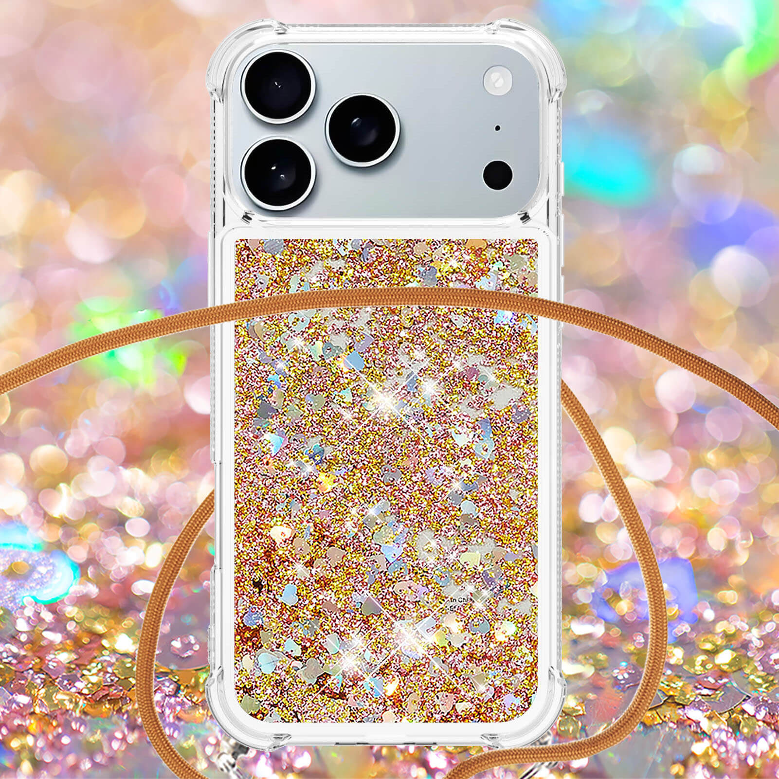 iPhone 17 Pro Max - Glitzer Hülle mit Kordel - Image 10