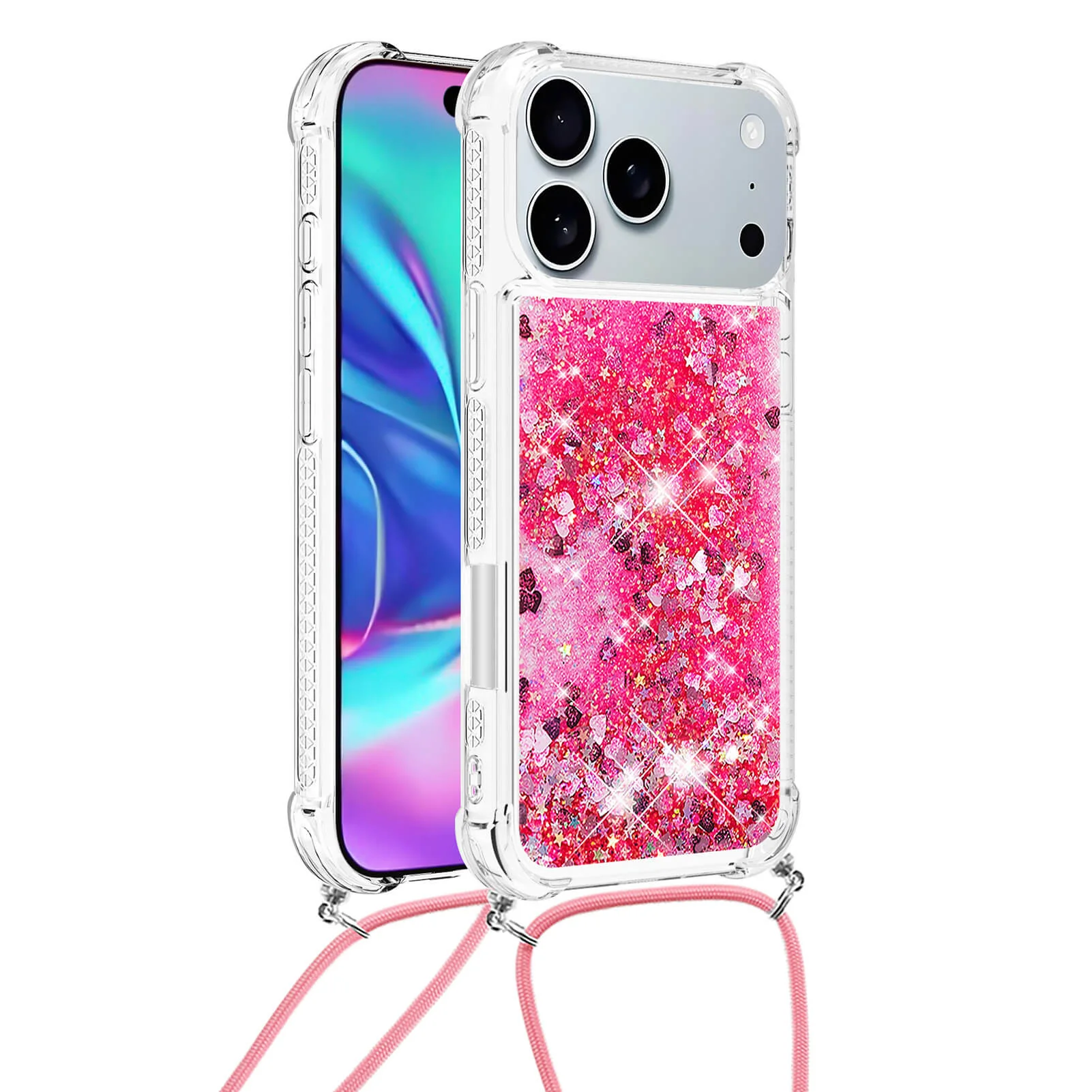 iPhone 17 Pro Max - Glitzer Hülle mit Kordel - Image 14