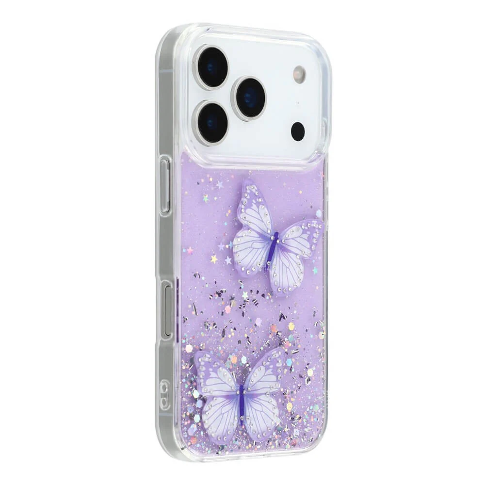 iPhone 17 Pro Max - Glitzer Hülle Schmetterlinge - Image 2