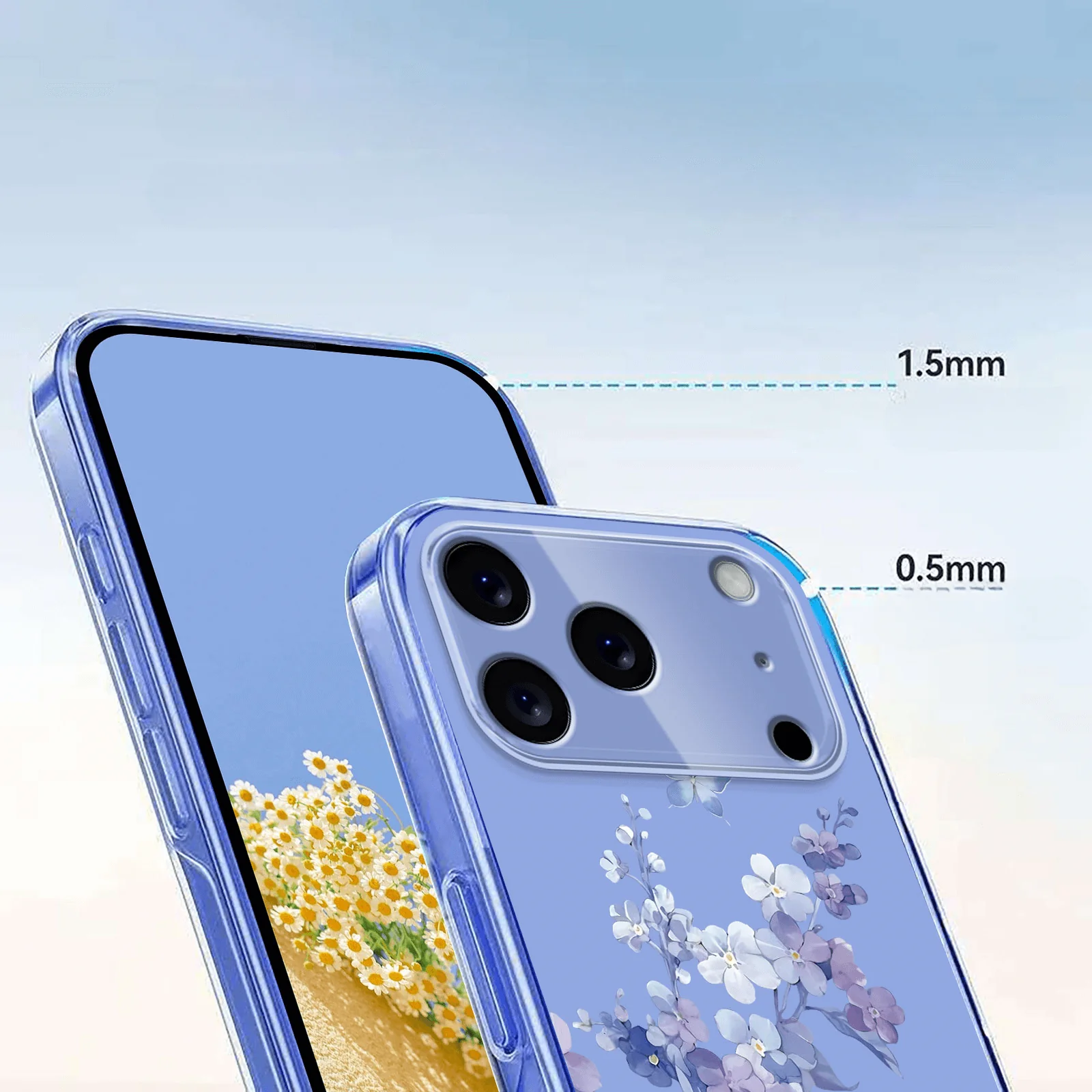 iPhone 17 Pro Max - Silikon Gummi Hülle Blumen - Image 4