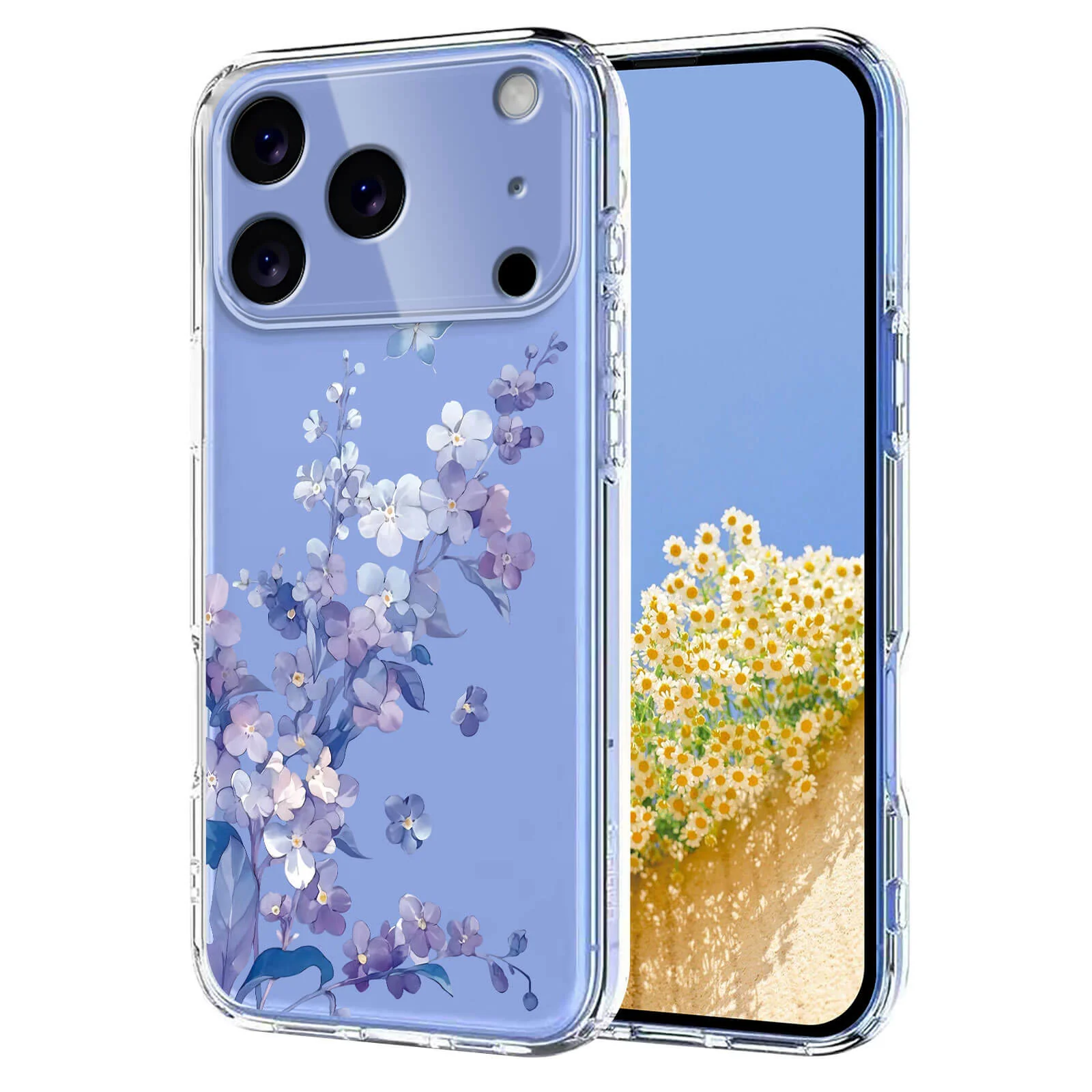 iPhone 17 Pro - Silikon Gummi Hülle Blumen