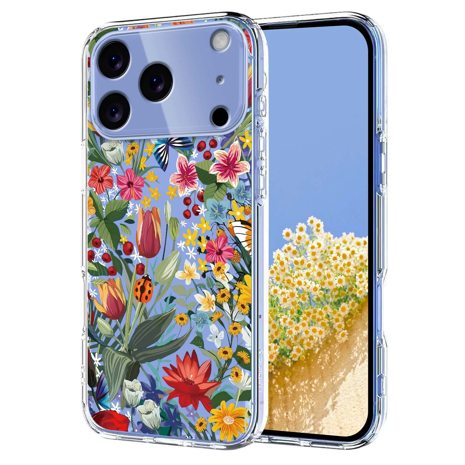 iPhone 17 Pro - Silikon Gummi Hülle Blumen - Image 16