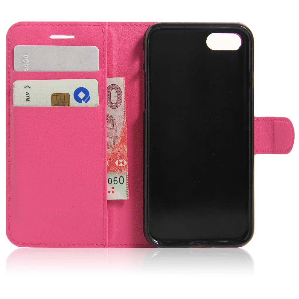 iPhone SE / 8 / 7 - Leder Tasche Etui Hülle Kartenfächer - Image 11