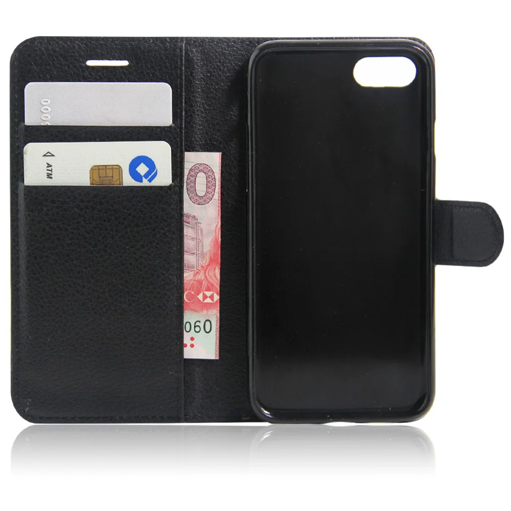 iPhone SE / 8 / 7 - Leder Tasche Etui Hülle Kartenfächer - Image 15