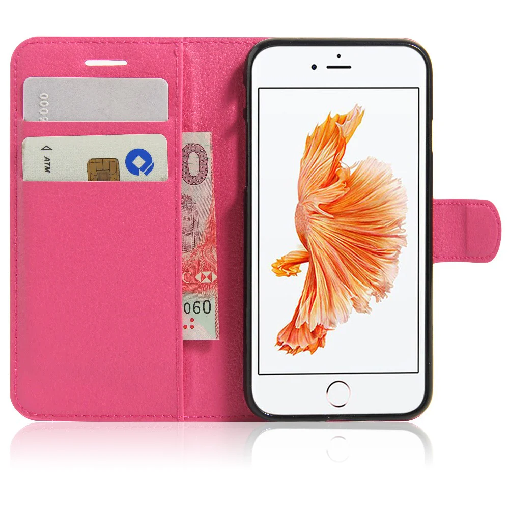 iPhone SE / 8 / 7 - Leder Tasche Etui Hülle Kartenfächer - Image 9