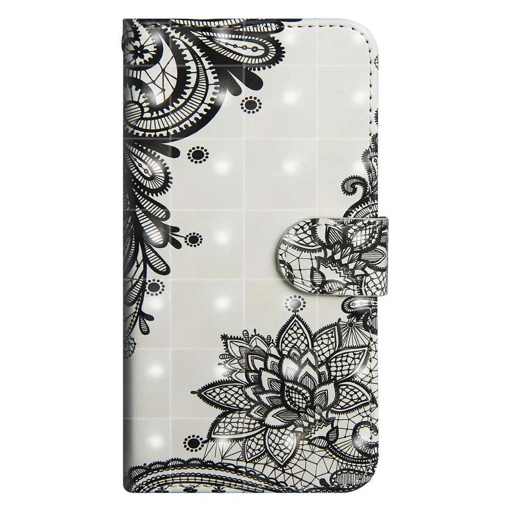 iPhone XR - Etui Ledertasche Blumen Glitzer Effekt Schwarz - Image 7