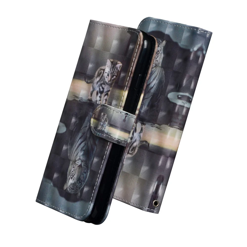 iPhone Xs / X - Etui Ledertasche Katze Glitzer Effekt - Image 4