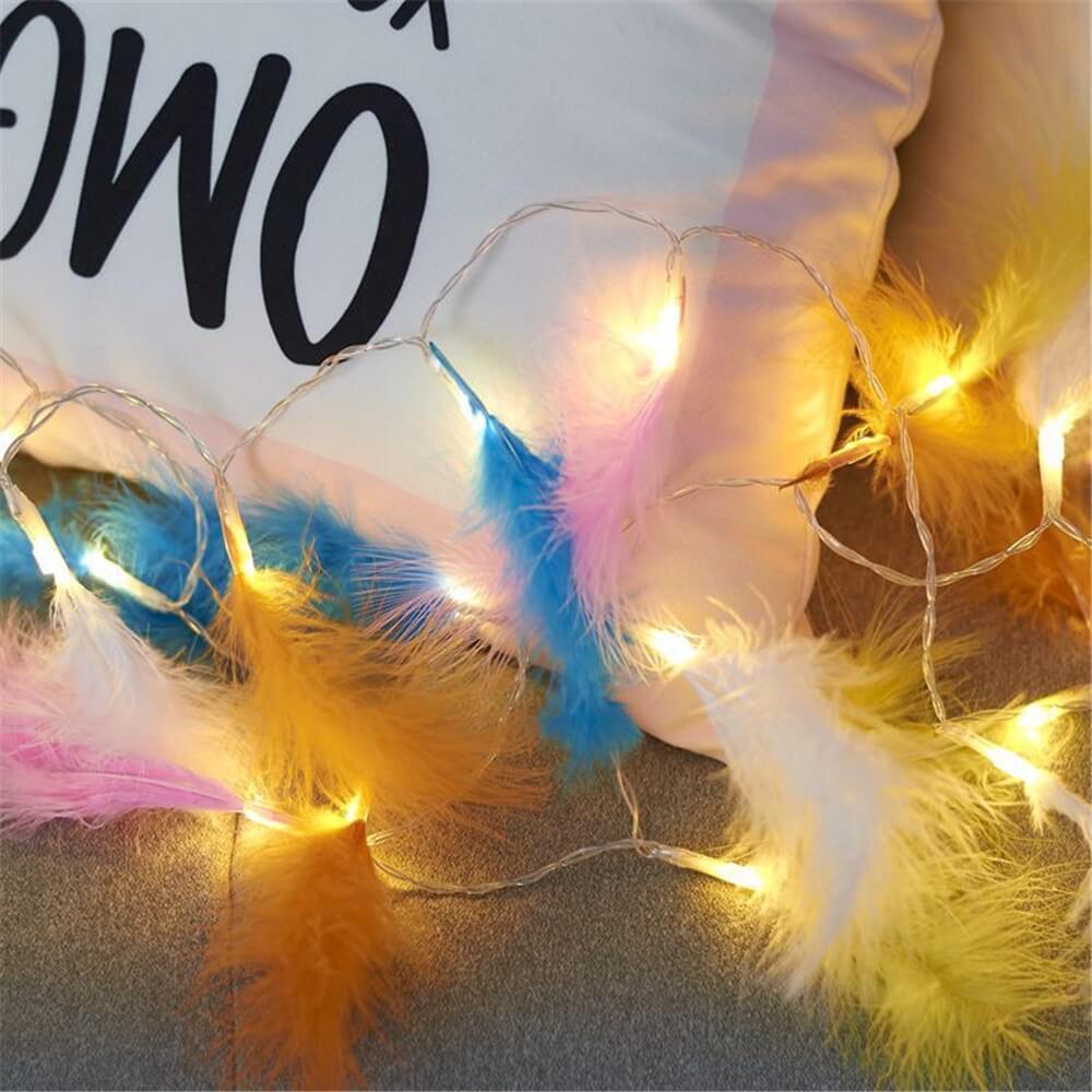 LED Lichterkette mit Federn, batteriebetrieben - Image 2