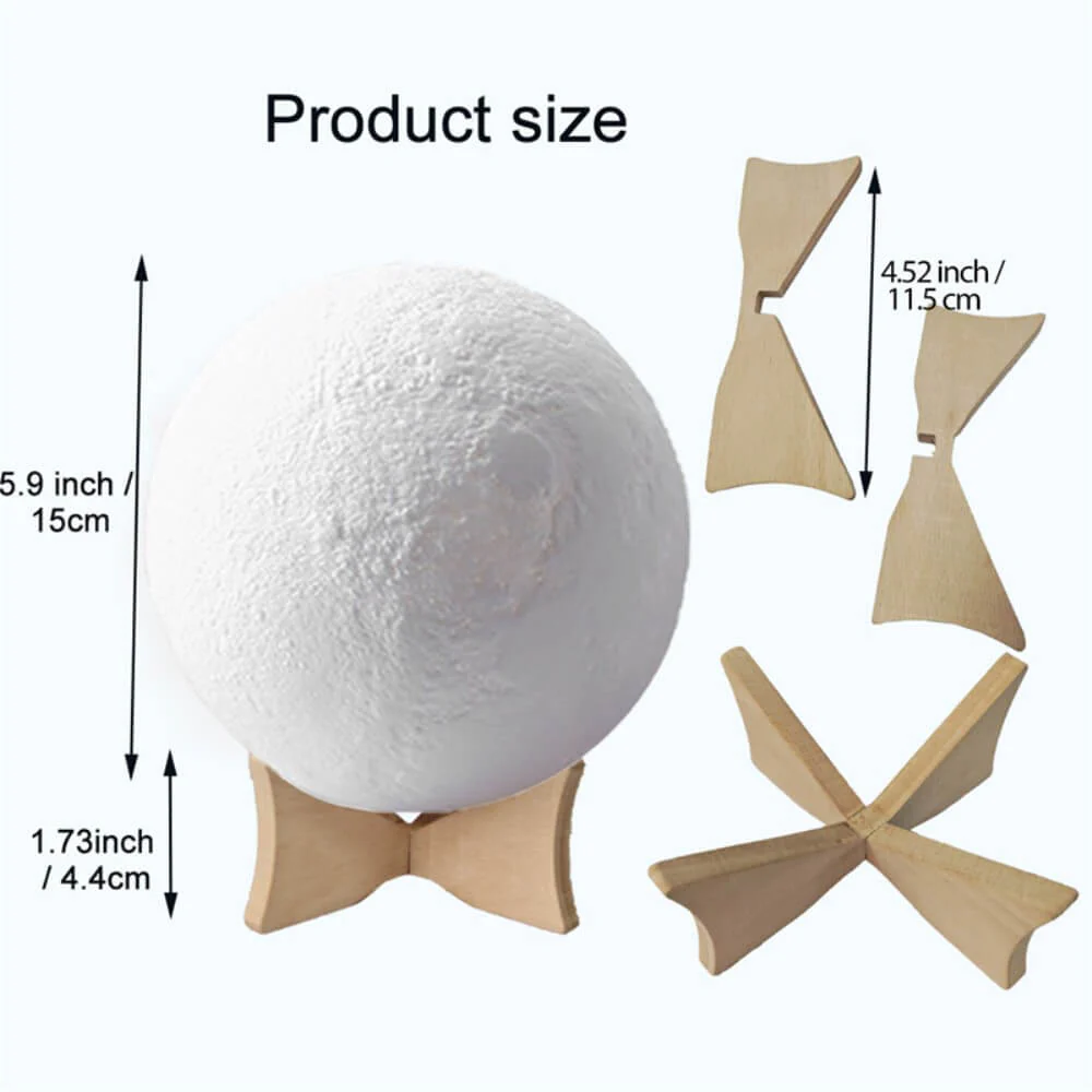 Multicolor LED Mondlampe dimmbar 3D 15cm - Image 4