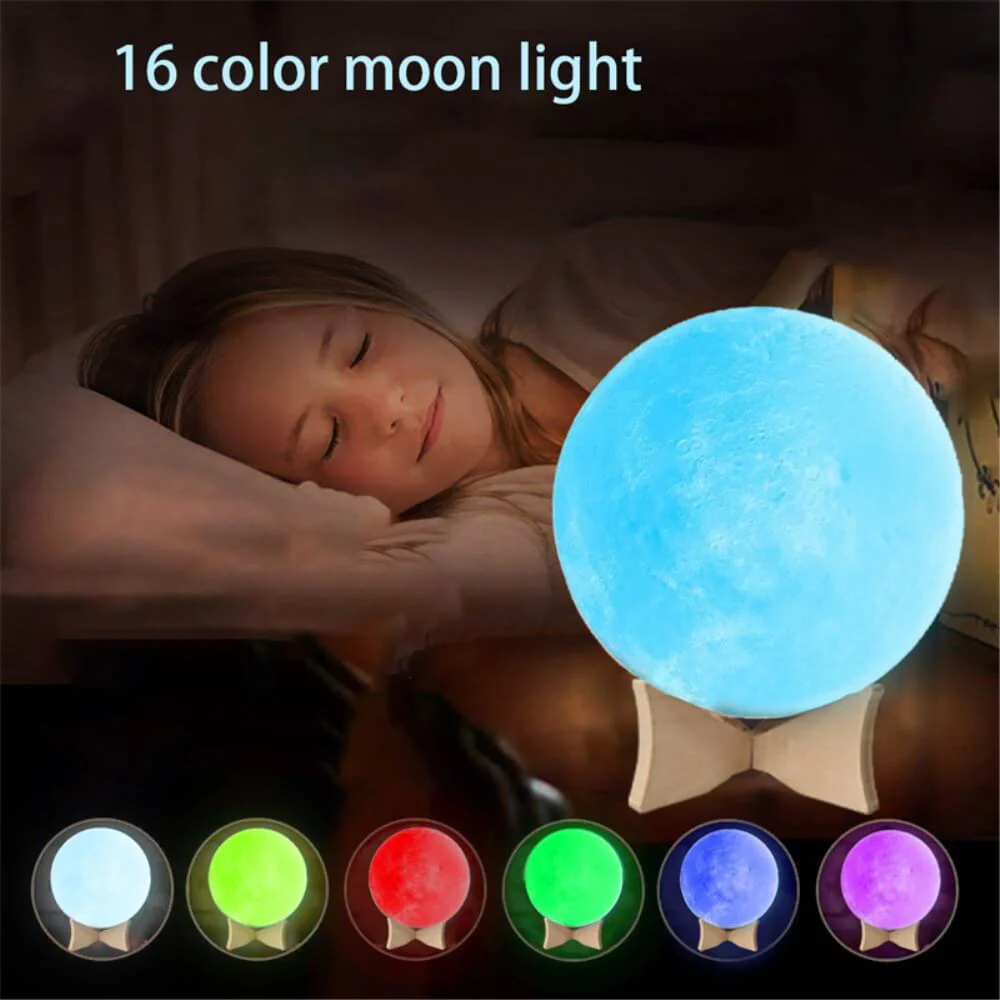 Multicolor LED Mondlampe dimmbar 3D 15cm - Image 9