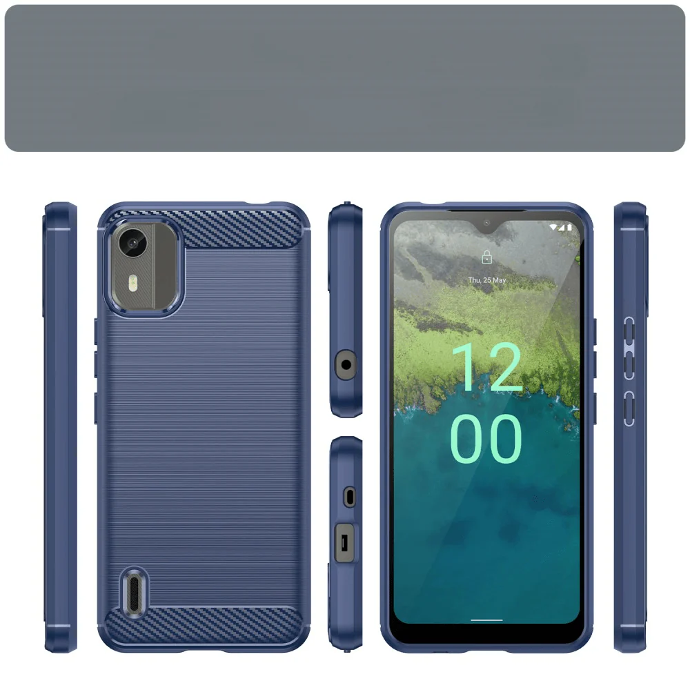 Nokia C12 - Metall Carbon Look Hülle - Image 12