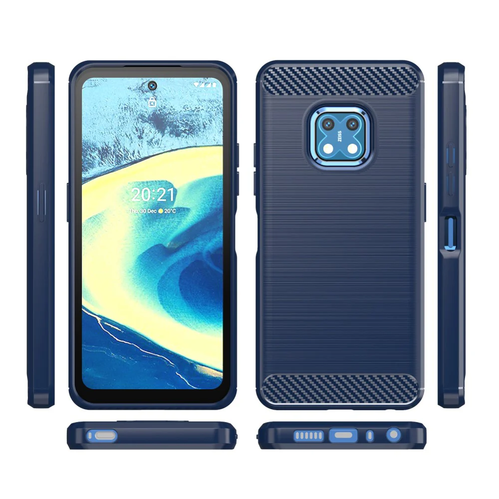 Nokia XR20- Metall Carbon Look Hülle Dunkelblau - Image 3