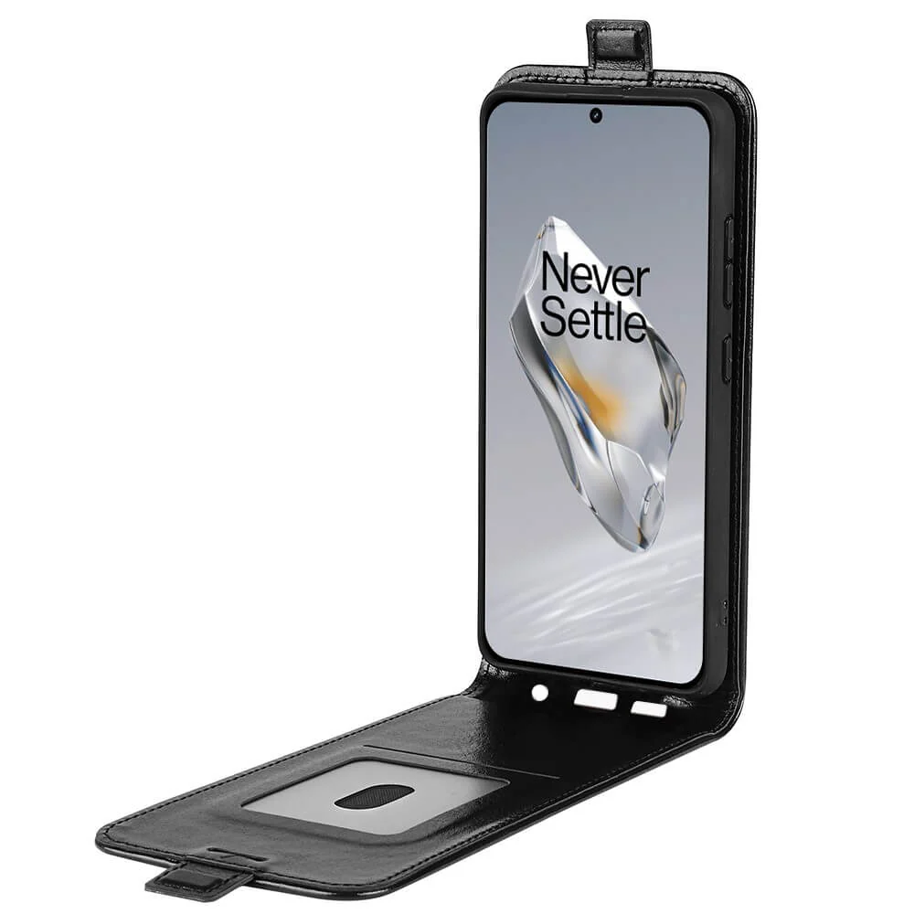 OnePlus 12 - Klassisches Flip Case Vertikal Schwarz - Image 2