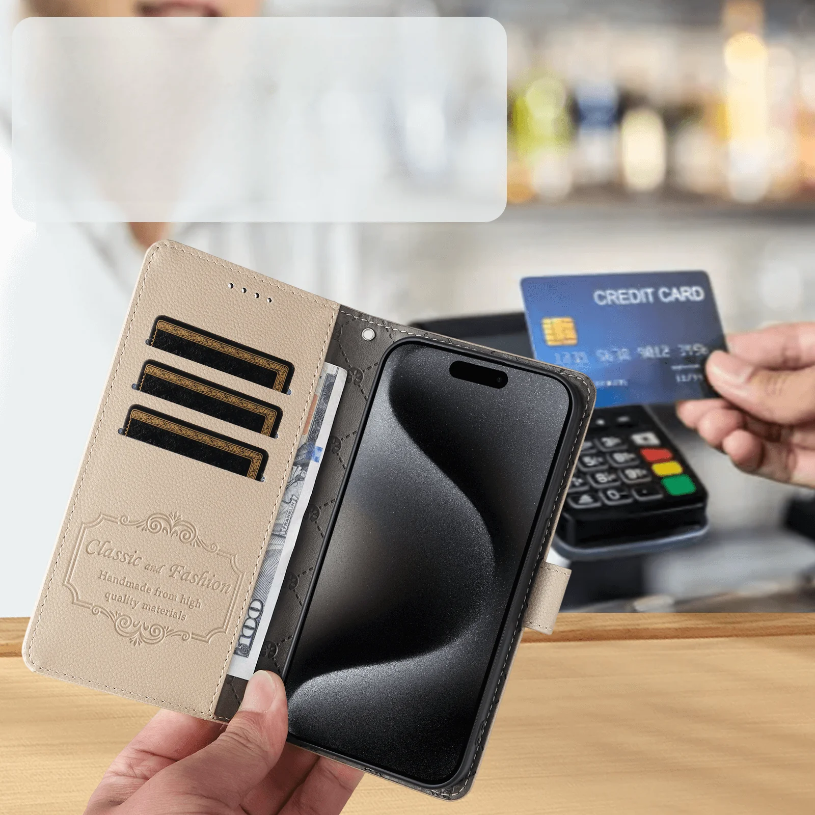 OnePlus Nord CE5 - Lederoptik-HĂŒlle mit strukturierter OberflĂ€che - Image 2