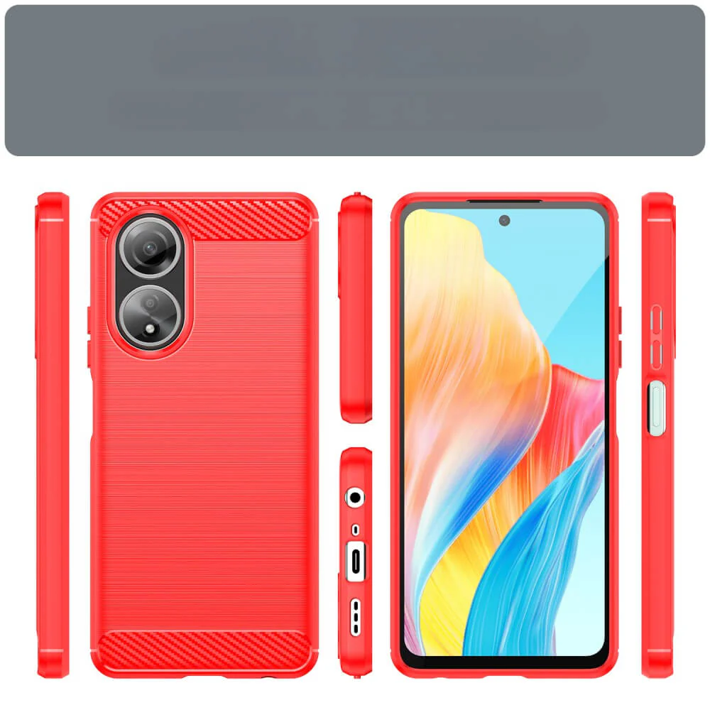 OPPO A58 4G - Metall Carbon Look Hülle - Image 11