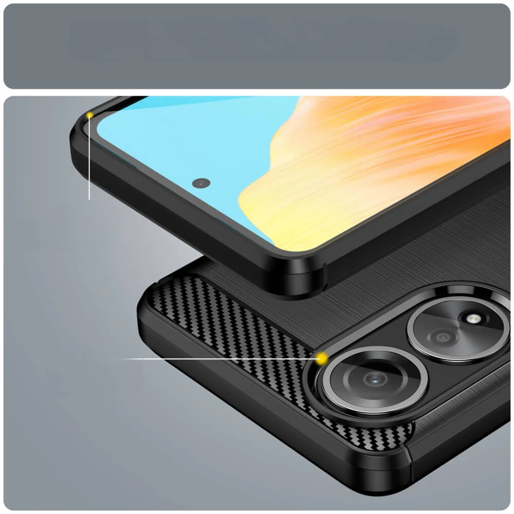 OPPO A58 4G - Metall Carbon Look Hülle - Image 14