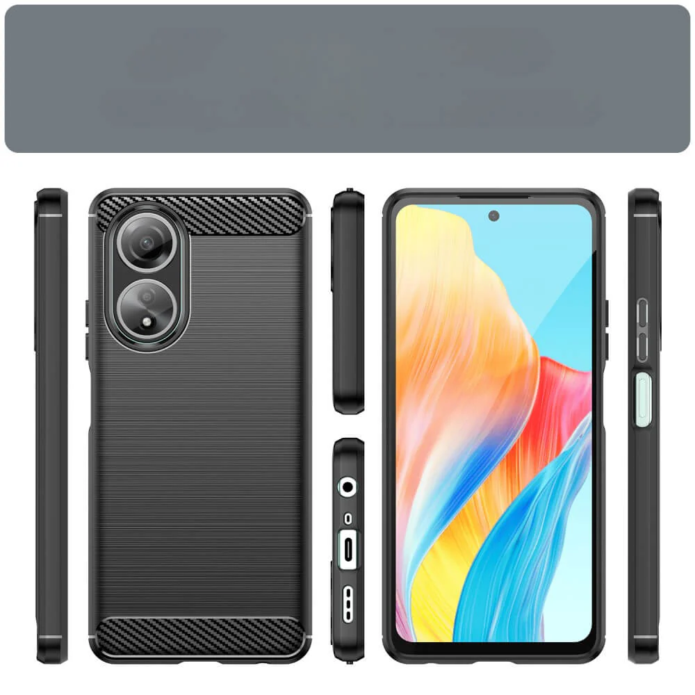 OPPO A58 4G - Metall Carbon Look Hülle - Image 15