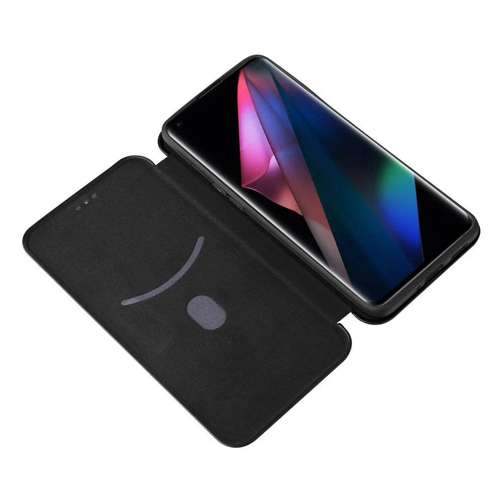 OPPO Find X3 Pro - Carbon Look Flip Case Hülle - Image 5
