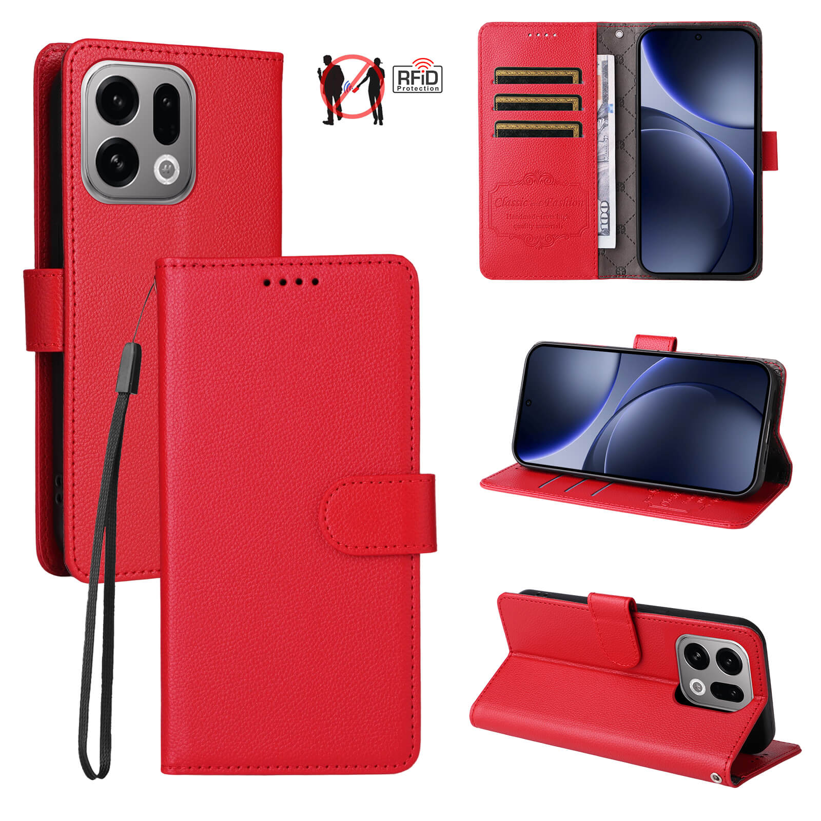 OPPO Find X9 - Lederoptik-Hülle mit strukturierter Oberfläche - Image 33
