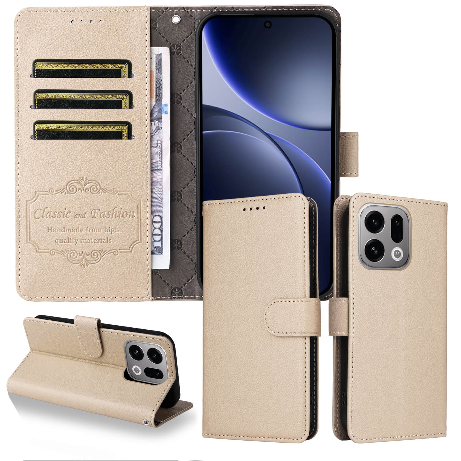 OPPO Find X9 - Lederoptik-Hülle mit strukturierter Oberfläche - Image 4