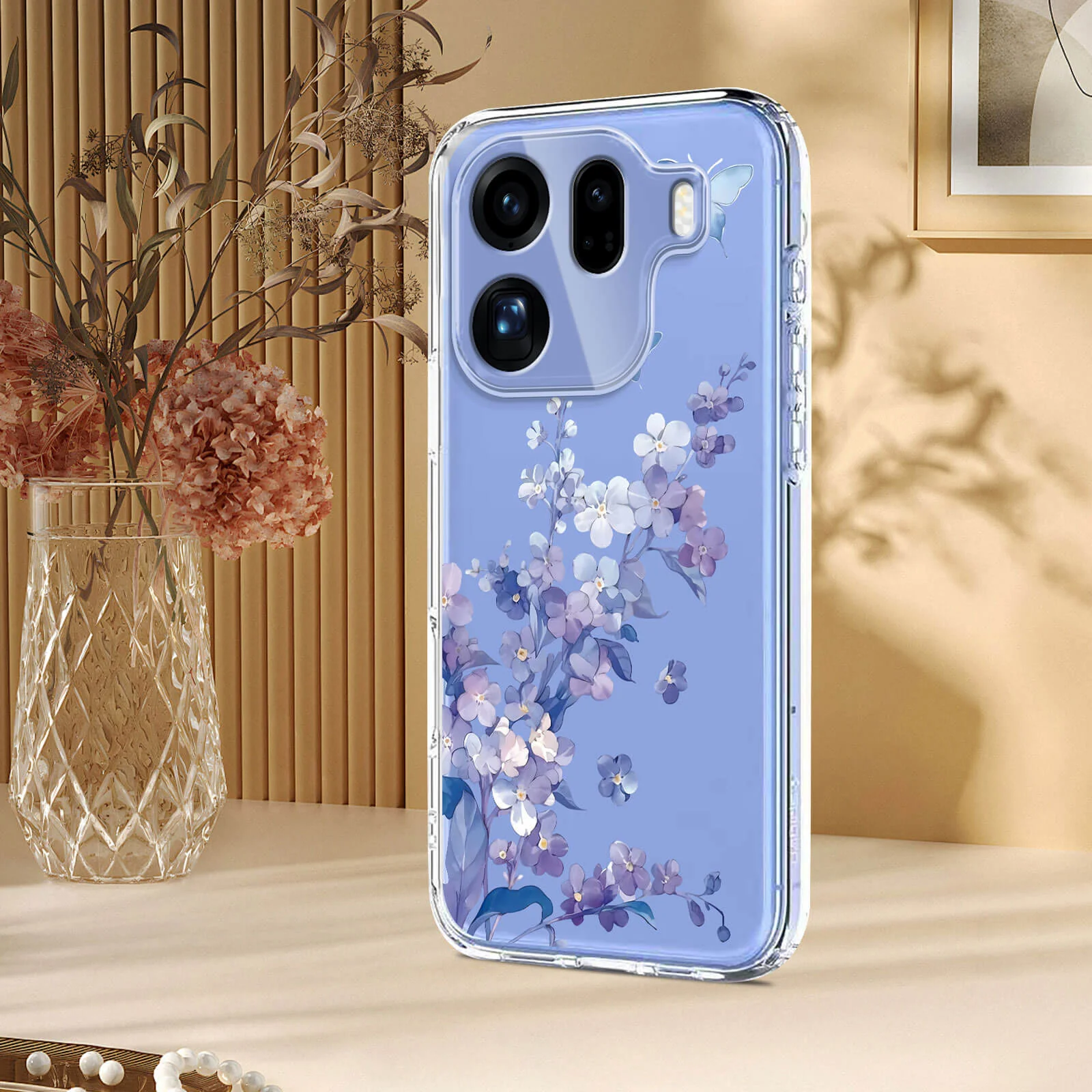 OPPO Find X9 Pro - Silikon Gummi Hülle Blumen - Image 3