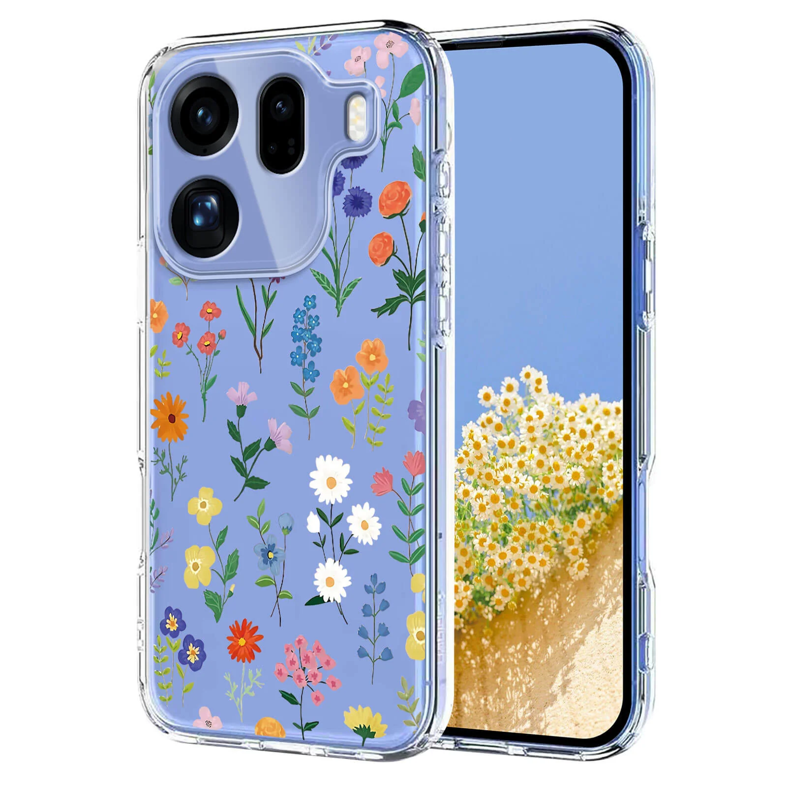 OPPO Find X9 Pro - Silikon Gummi Hülle Blumen - Image 5