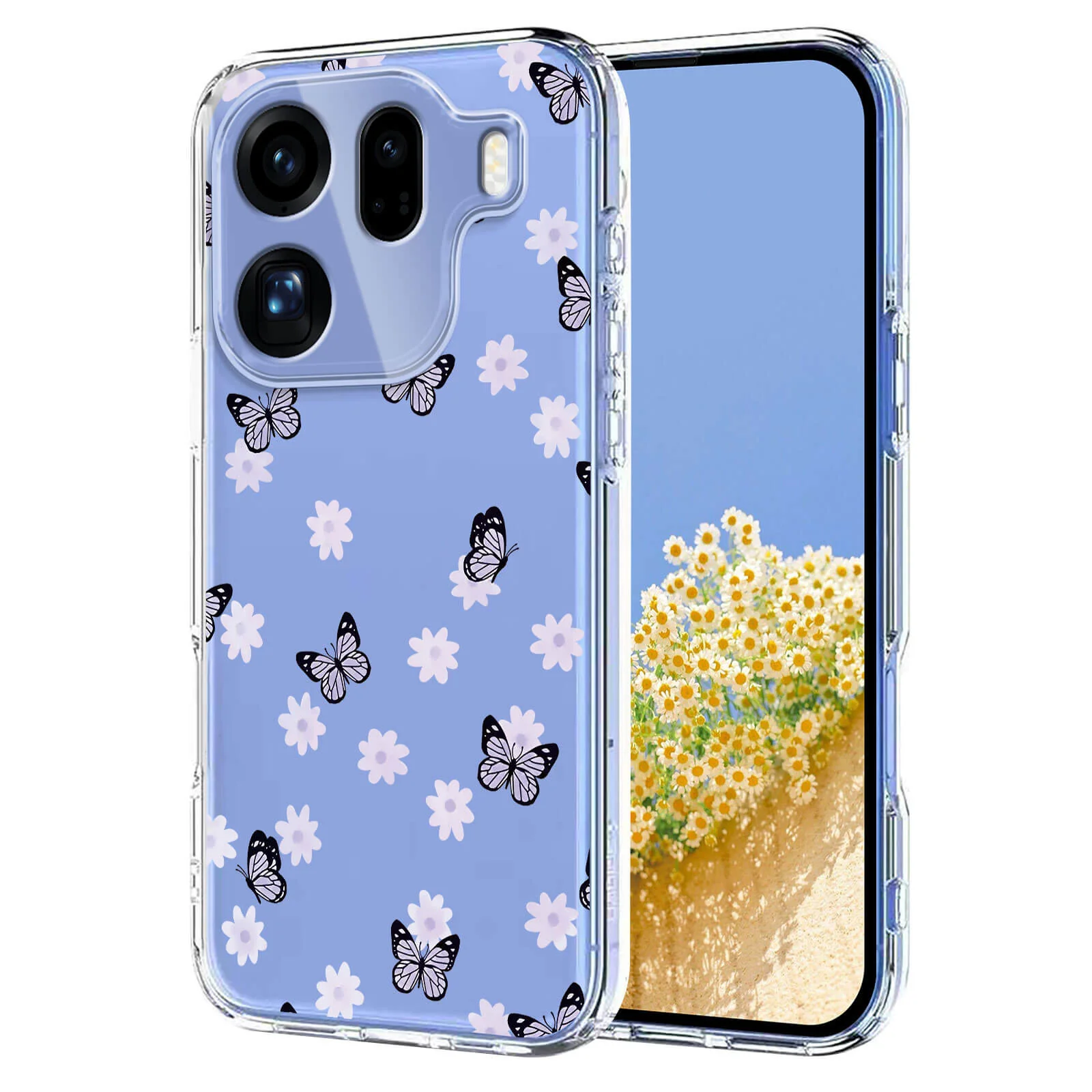 OPPO Find X9 Pro - Silikon Gummi Hülle Blumen - Image 9