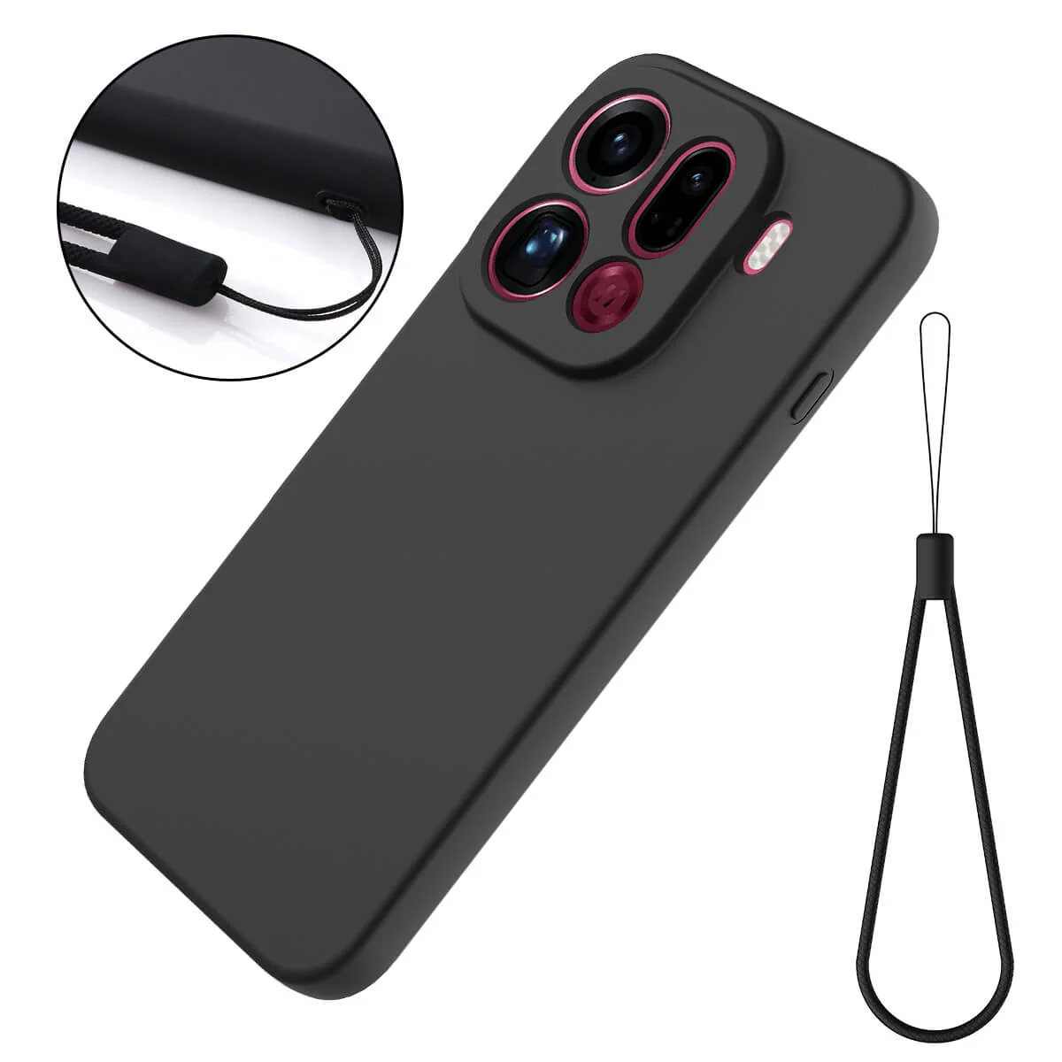 OPPO Find X9 Pro - Silikon Gummi Hülle mit Riemen - Image 3