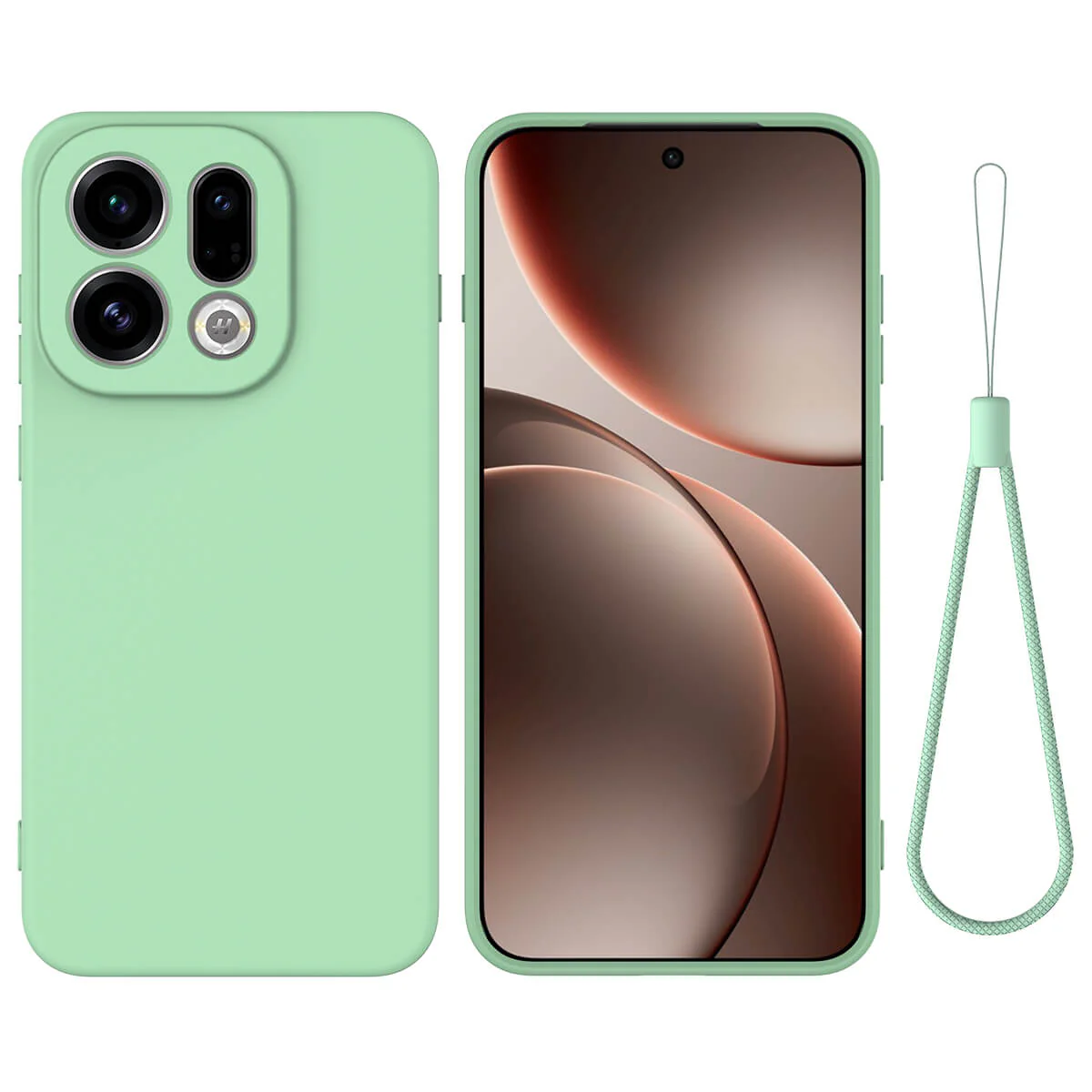 OPPO Find X9 - Silikon Gummi Hülle mit Riemen - Image 13