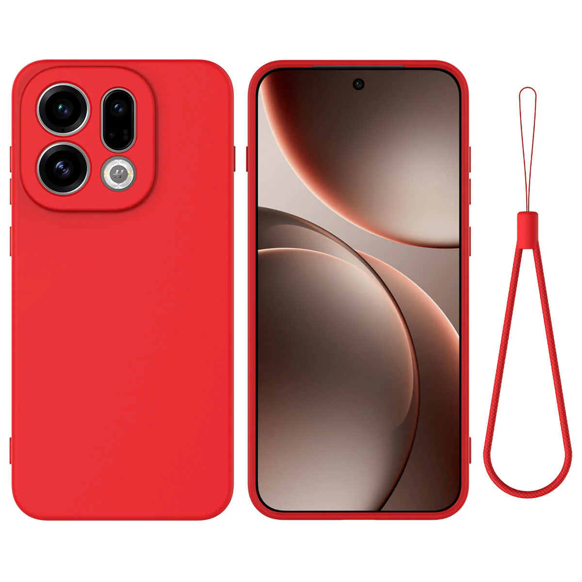 OPPO Find X9 - Silikon Gummi Hülle mit Riemen - Image 5