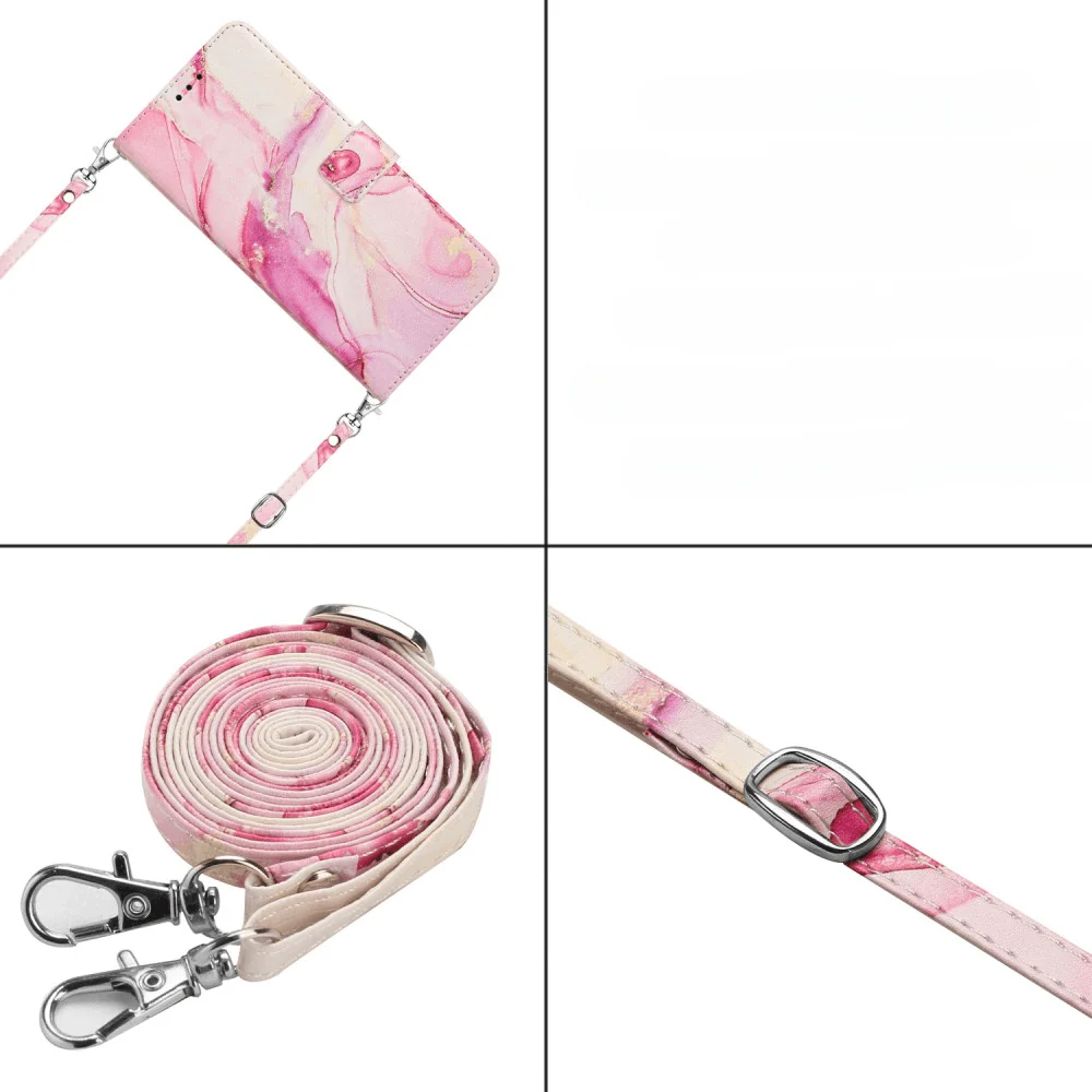 OPPO Reno10 / 10 Pro - Etui HĂŒlle Mit UmhĂ€ngeband Marble - Image 14