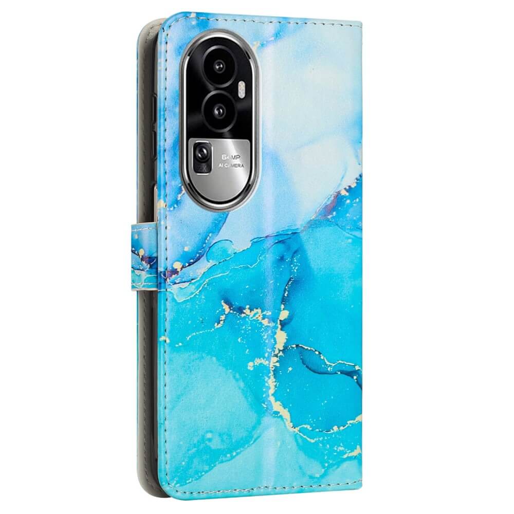 OPPO Reno10 / 10 Pro - Etui HĂŒlle Mit UmhĂ€ngeband Marble - Image 4