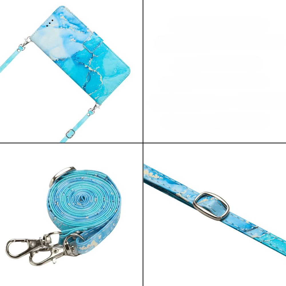 OPPO Reno10 / 10 Pro - Etui HĂŒlle Mit UmhĂ€ngeband Marble - Image 7