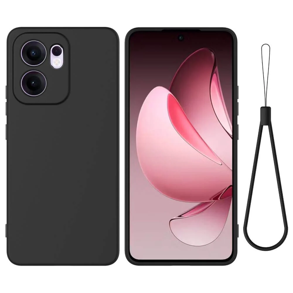 OPPO Reno13 F - Silikon Gummi Hülle mit Riemen