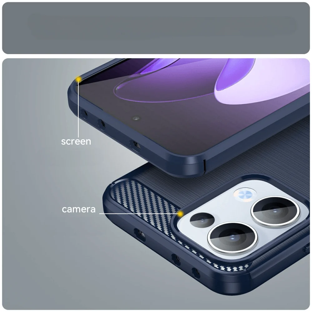 OPPO Reno13 - Metall Carbon Look Hülle - Image 12