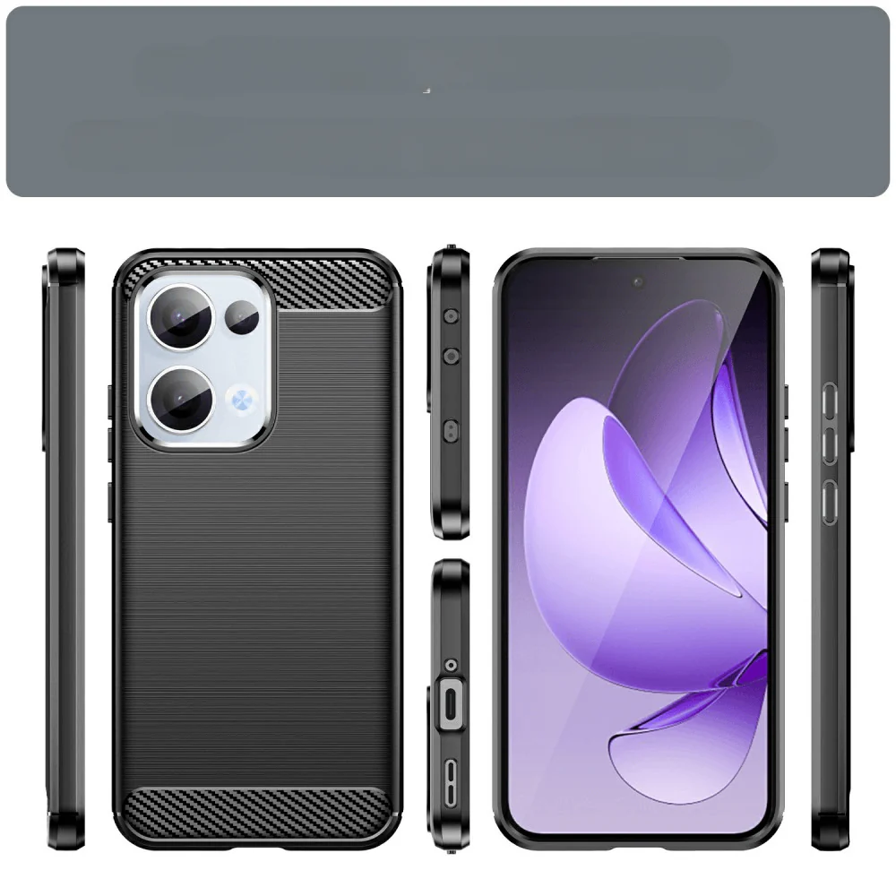 OPPO Reno13 - Metall Carbon Look Hülle - Image 3