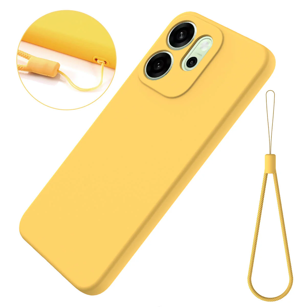 OPPO Reno14 F - Silikon Gummi Hülle mit Riemen - Image 18
