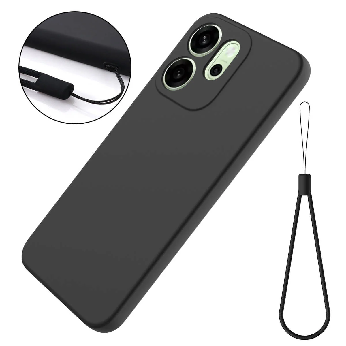 OPPO Reno14 F - Silikon Gummi Hülle mit Riemen - Image 6