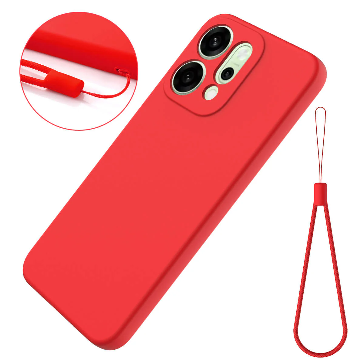 OPPO Reno14 - Silikon Gummi Hülle mit Riemen - Image 12