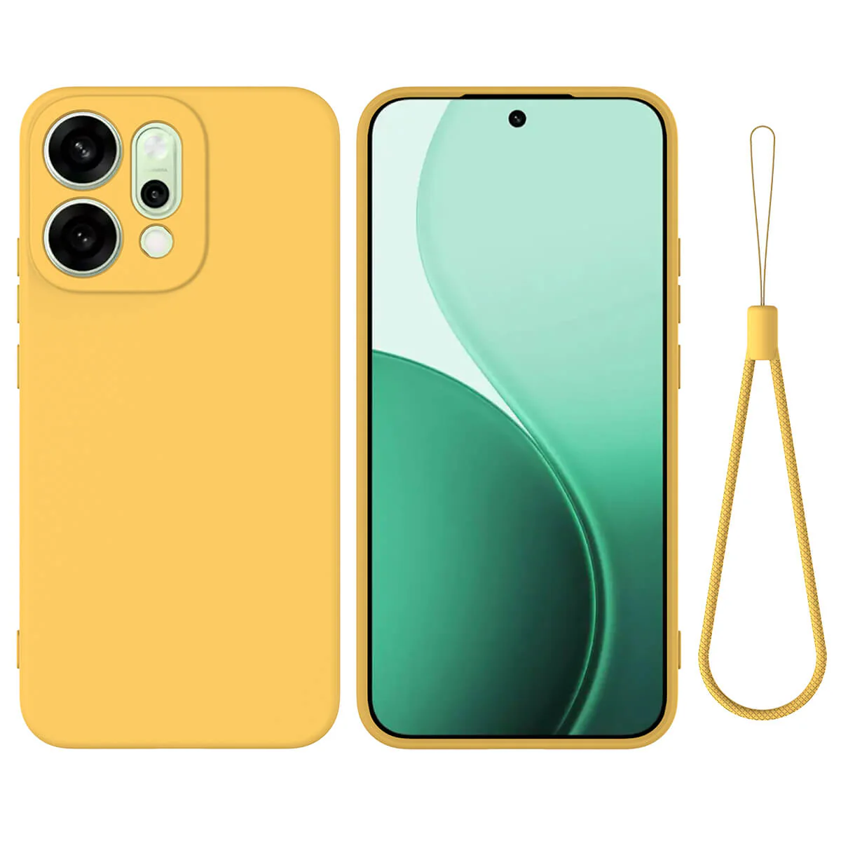 OPPO Reno14 - Silikon Gummi Hülle mit Riemen - Image 13