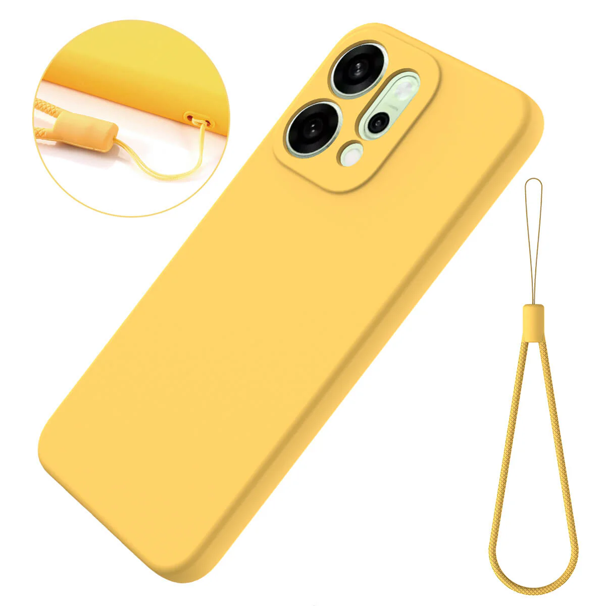 OPPO Reno14 - Silikon Gummi Hülle mit Riemen - Image 17