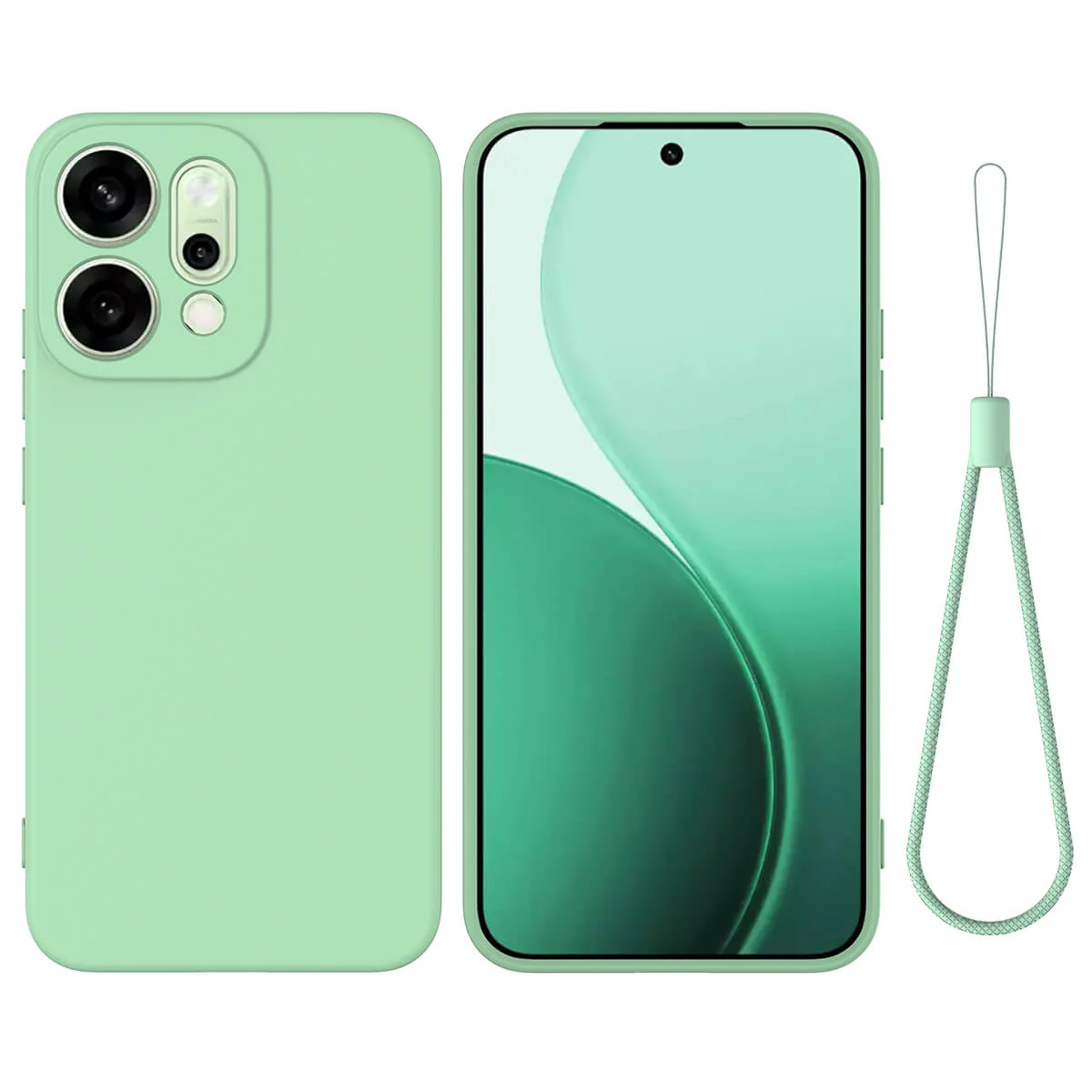 OPPO Reno14 - Silikon Gummi Hülle mit Riemen - Image 18