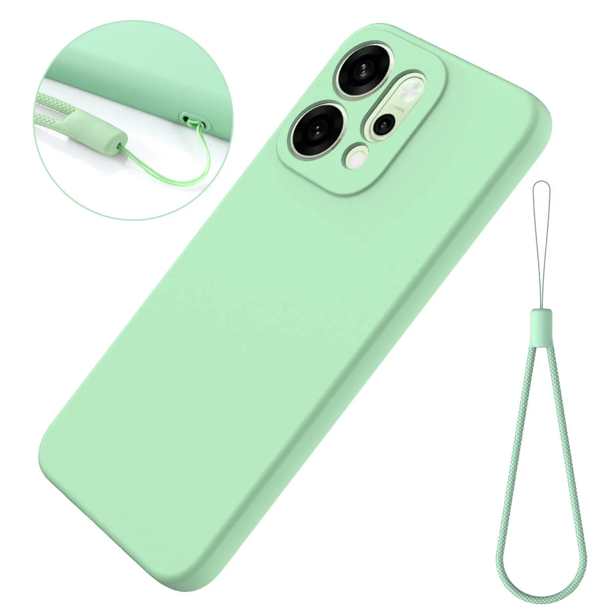 OPPO Reno14 - Silikon Gummi Hülle mit Riemen - Image 23