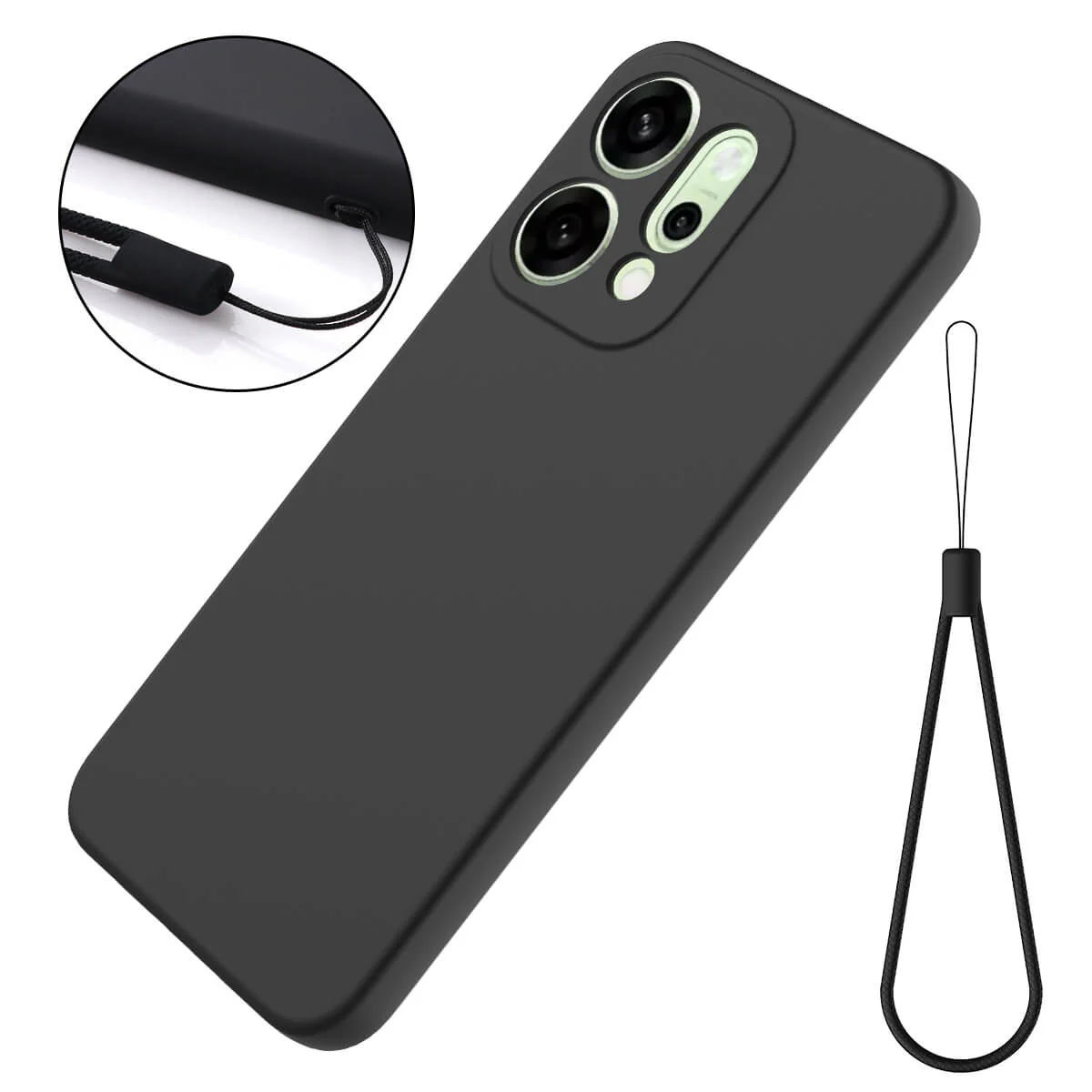 OPPO Reno14 - Silikon Gummi Hülle mit Riemen - Image 6