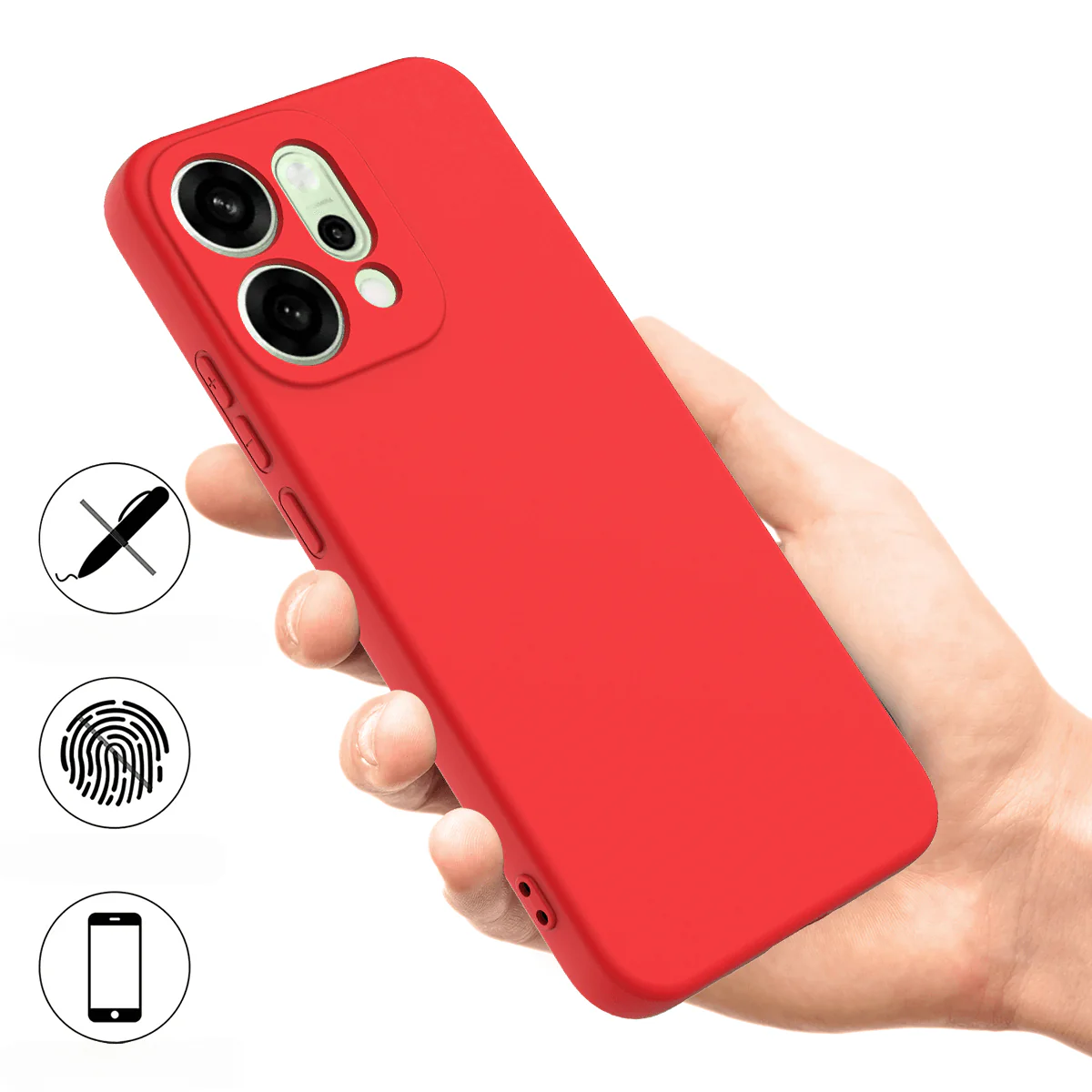 OPPO Reno14 - Silikon Gummi Hülle mit Riemen - Image 8