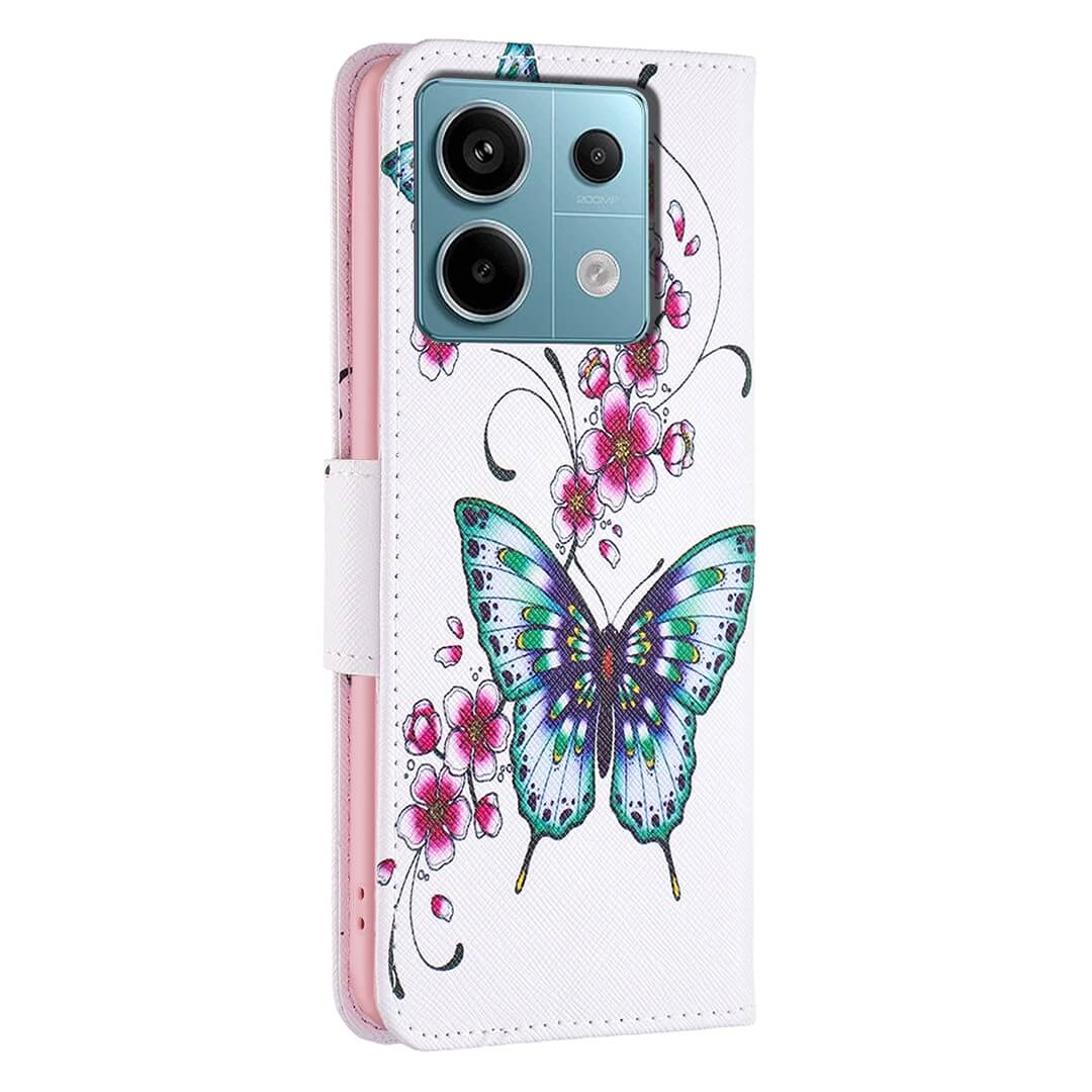 Poco X6 / Redmi Note 13 Pro 5G - Etui Hülle Schmetterling Weiss - Image 4